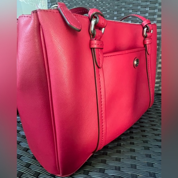 COACH BAG,Coach Rose Red Leather Shoulder Bag,AUTHENTIC COACH BAG - Picture 12 of 17